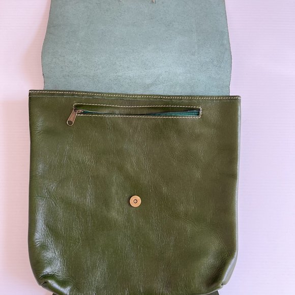Green Leather Backpack/Satchel main image 5